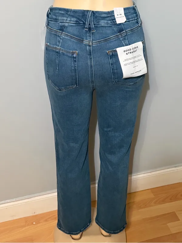 Good American good curve straight Jeans in Denim Blue - Image 3