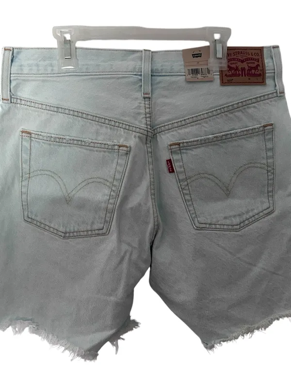 NWT Levi’s 501 Shorts Denim High Rise Button Fly Distressed S11 - Image 2