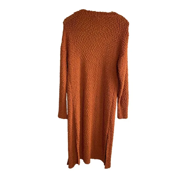 Andree by Unit Rust Orange Textured Long‎ Open Front Cardigan Sweater Size M - Image 4