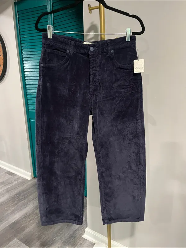 FREE PEOPLE NWT We The Free Deep Trance Dropped Corduroy Jeans / Deep Seas - Image 6