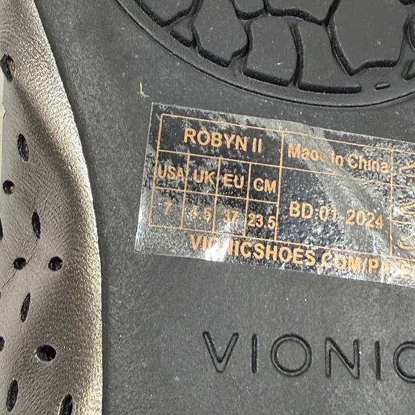 Vionic Caroll Ballet Flat Gunmetal Metallic Perforated Leather Orthotic Shoes 7 - Image 11