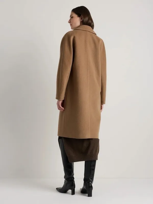 Quince Italian Wool Double-Breasted Slouch Coat XL - Image 3