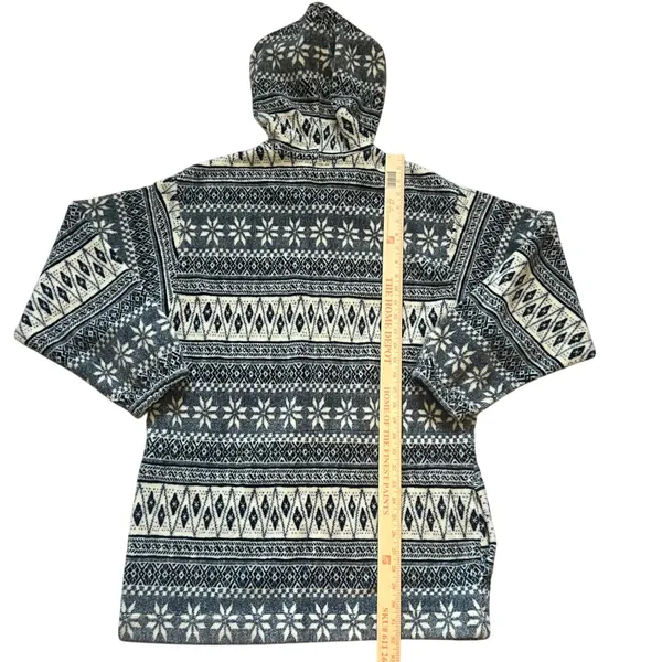 VTG Active Stuff Snowflake Fleece‎ Coat Hoodie Zip Jacket Womens L Christmas USA - Image 7