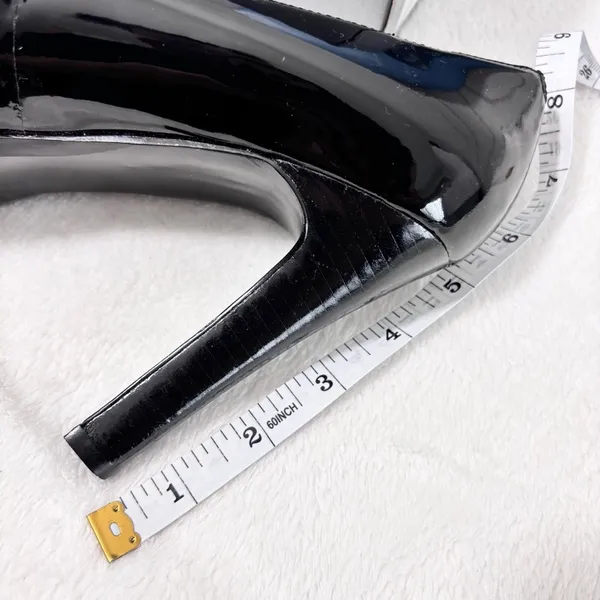 Nine West Black Peep Toe Heels Patent Upper Leather Open Toe Heels Pumps Size 9M - Image 13