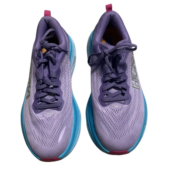 HOKA ONE ONE Bondi 8 Max Women's Size 9.5B Running Sneakers Shoes Purple Blue - Image 2