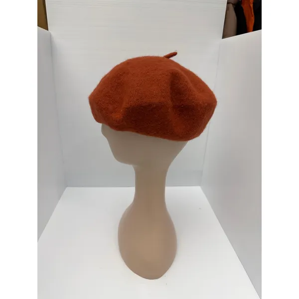 Women’s Rust Orange Wool Felt Beret Hat French Parisian Vintage Style Unbranded - Image 4