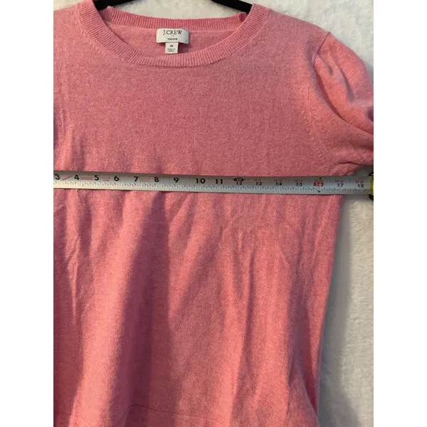 J.Crew Teddie Sweater Womens Medium Pink Cotton Wool Blend Crewneck F5199 FA21‎ - Image 8