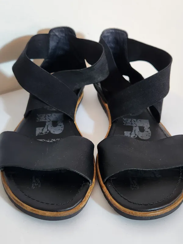 Sorel Ella Slip On Sandals Leather Elastic Straps Size 9 - Image 3