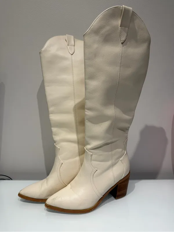 Billini Novena Tall Boots Off White Size 8 - Image 5
