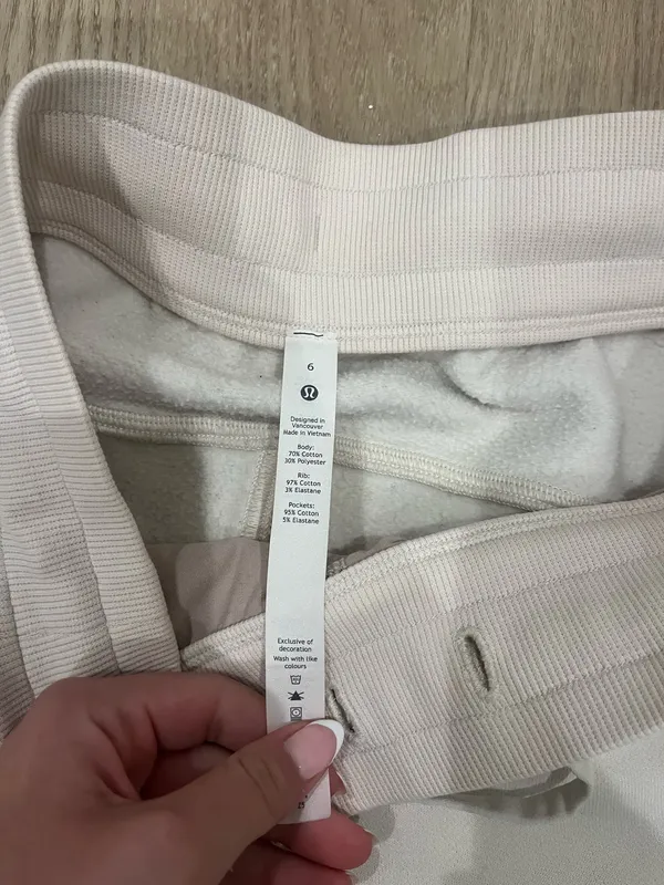 Beige Lululemon Joggers Cream Cinched - Image 3