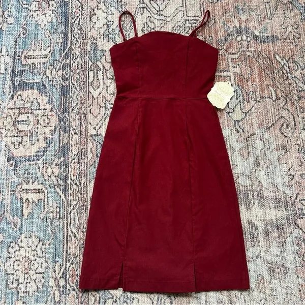 Altar’d State NWT Burgundy Spaghetti Strap Mini Dress Size XS - Image 9