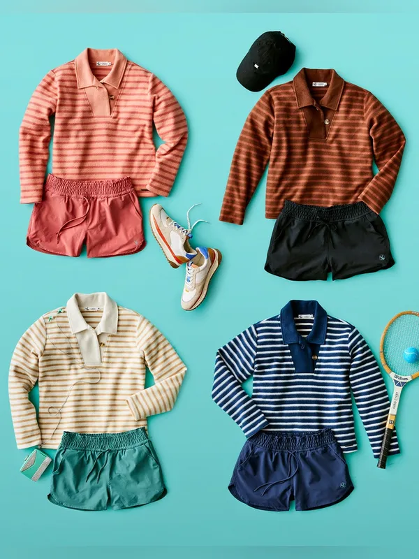 Carve Designs Clara Fleece Pullover in Birch Even Stripe - Image 9