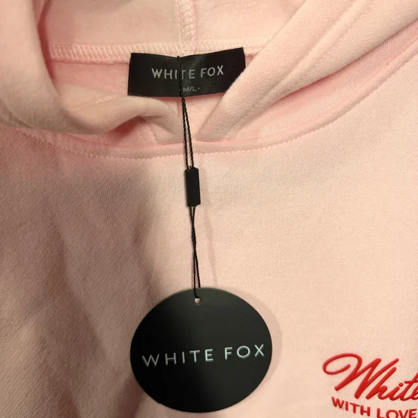 White‎ Fox With Love & Kisses Oversized Hoodie Baby Pink Era 8.5 M/L NWT - Image 3
