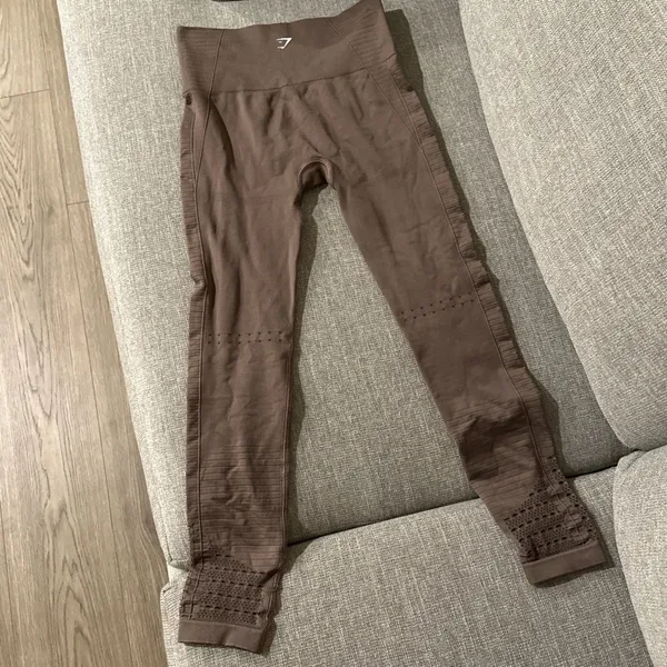 Gymshark Kids Chocolate Brown Seamless Leggings - Image 2