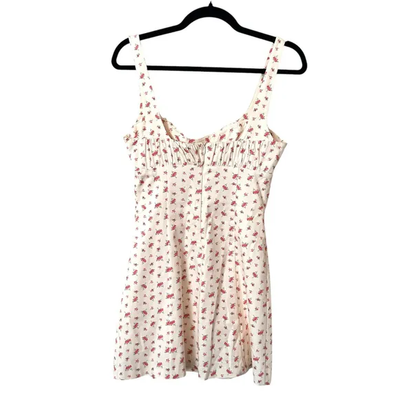 ZARA Floral Sweetheart Mini Dress White‎ Small - Image 4
