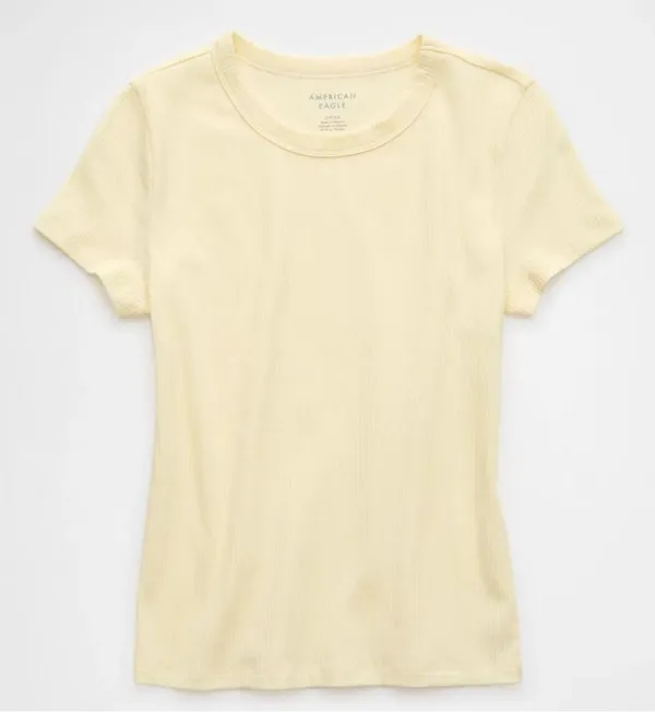American Eagle Yellow Ribbed Women's Top - Image 3