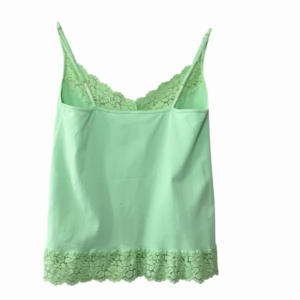 Banana Republic Lace Trim Cami Tank XL‎ Mint Green Stretch Lingerie Top - Image 3