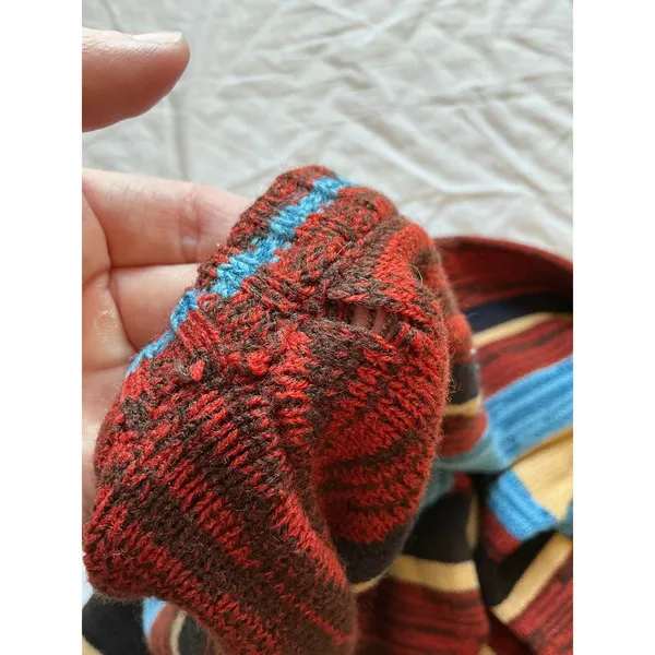 Vintage Montgomery Ward Western Knit Sweater Large Red/Black - Image 4