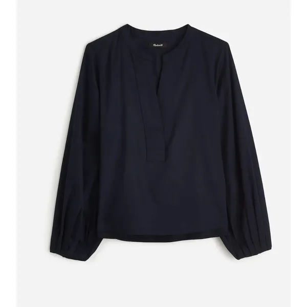 Madewell V Neck Long Sleeve Top Blouse Navy Stretch Cotton Small Minimalist NWT - Image 3