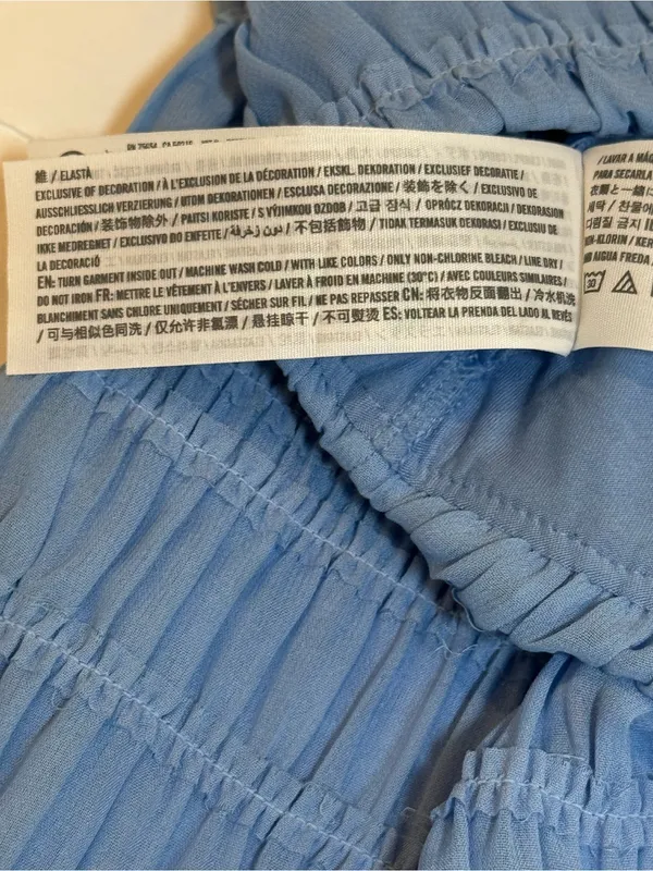 NWT Abercrombie Cloudy Blue Sheer Ruched Mini Skort XS Smocked Coquette Y2K - Image 9