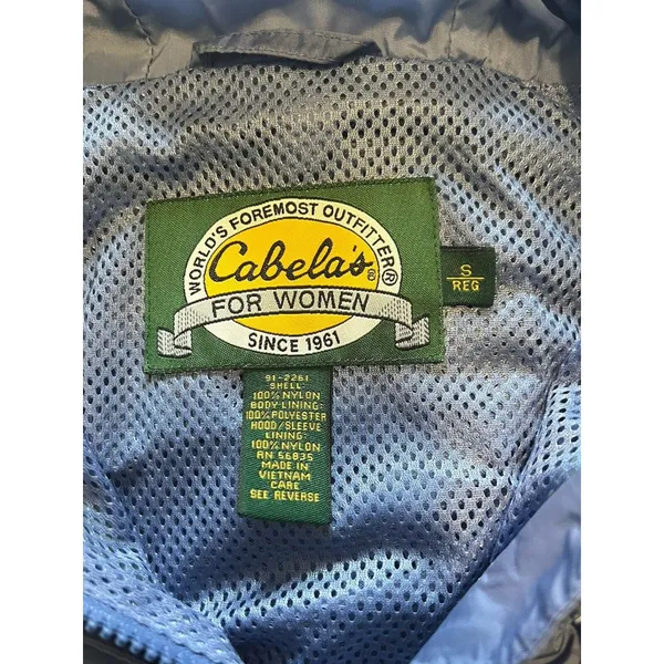 Cabelas Women Blue Zip Windbreaker Rain Jacket lightweight‎ Size Small Outdoor - Image 5