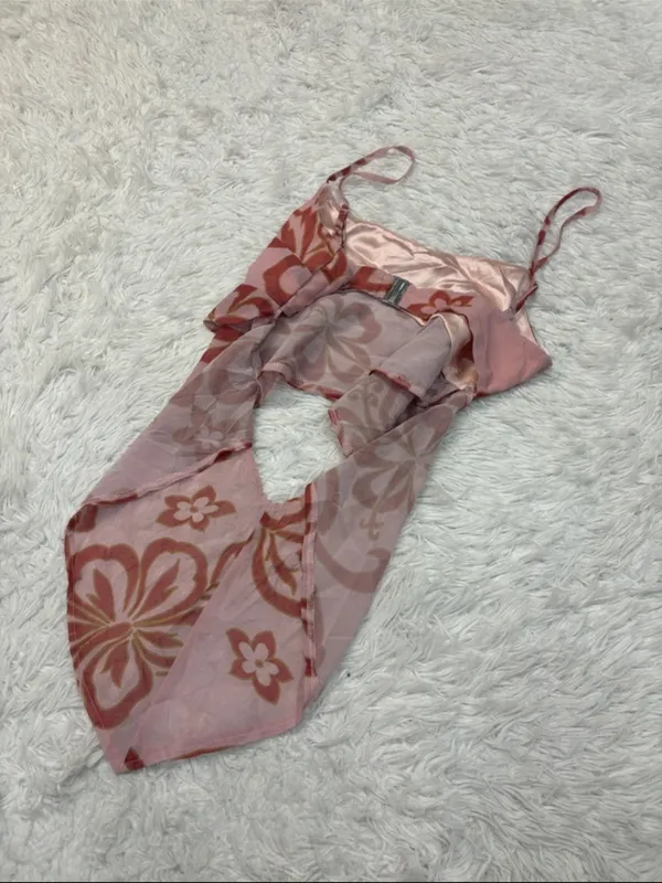 Tiger mist floral orange and pink top - Image 2
