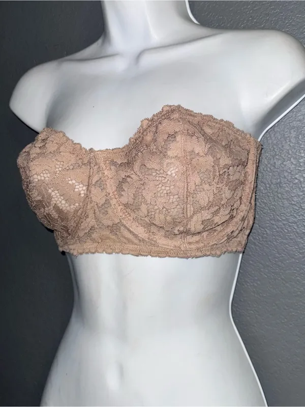 Intimately Free People FP Women's Strapless Lace Beige Brown Bralette 36DD - Image 2