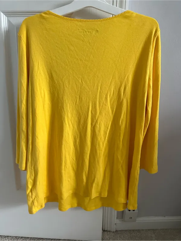 Women's VS Tee Shop Yellow Scoop Neck Peasant Top - Image 6