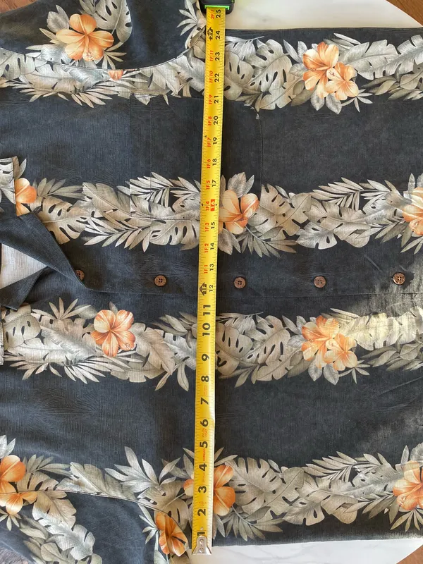 Tommy Bahama Hawaiian Short Sleeve Shirt Men Black Orange Floral 100%Silk M - Image 4