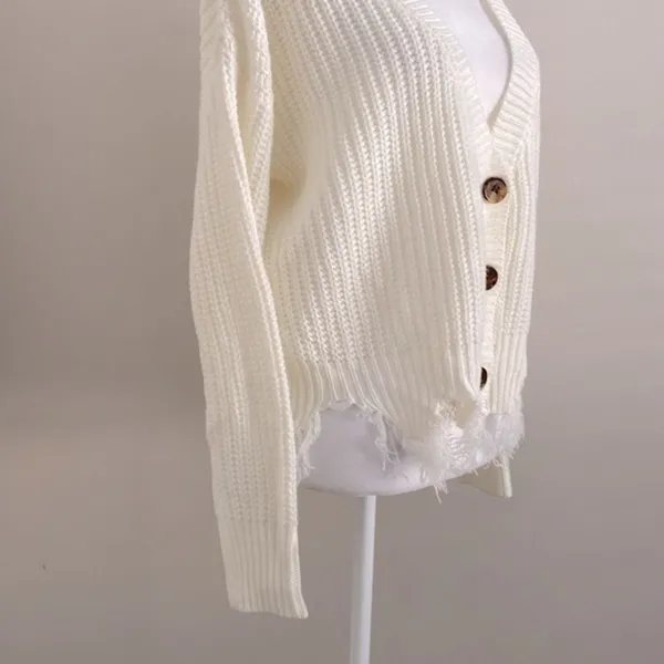 NWOT Polly & Esther loose cable knit distressed cardigan - Image 4