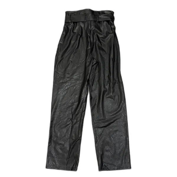 NWT Evereve‎ Commando Faux Leather Paperbag Pants Black Belted Edgy Size XS - Image 6