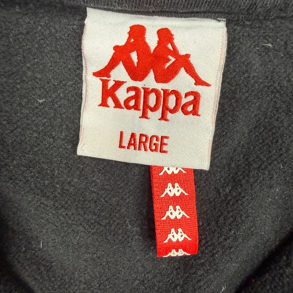 Kappa L Cropped Banda Puria Sweatshirt Black 1/4 Zip Logo Tape Sleeve Sporty - Image 4
