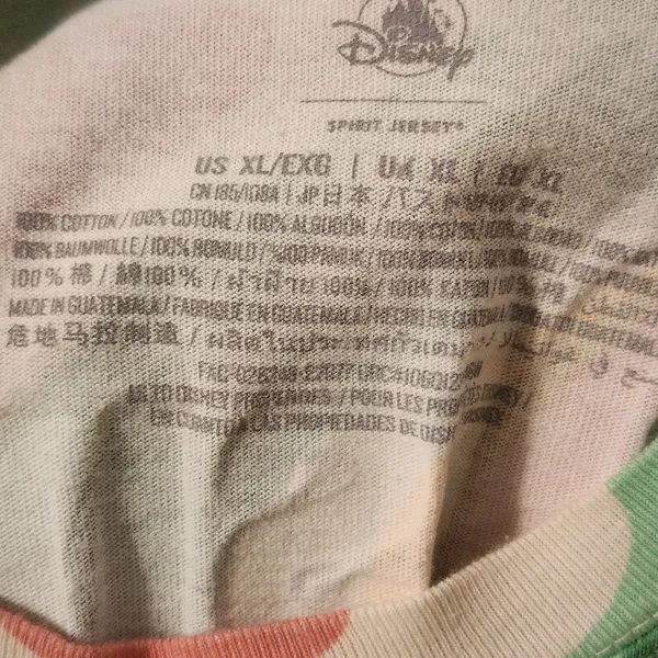 Disney Green and Pink Print Walt Disney World Oversized Jersey Tee Size XL - Image 7