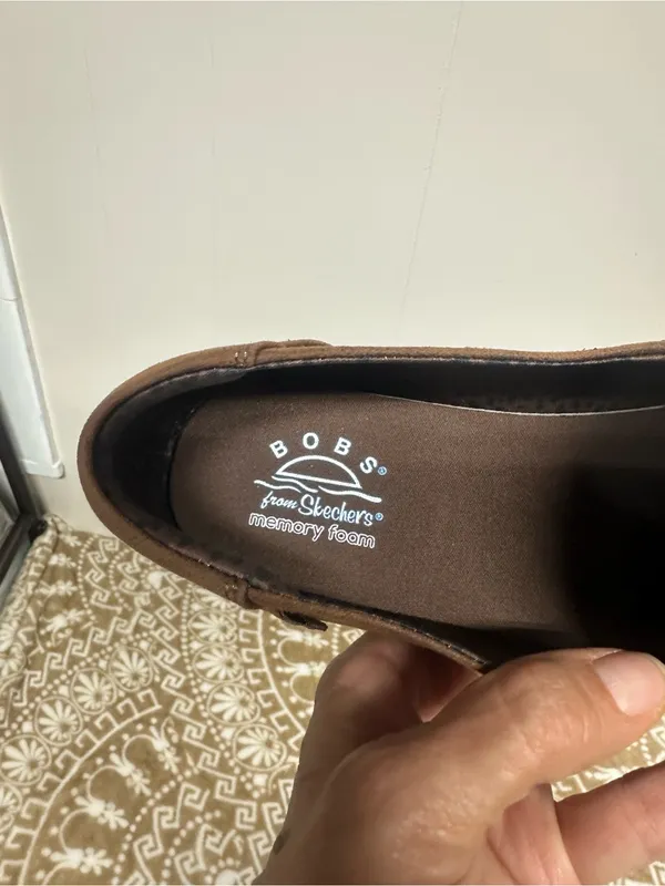 BOBS from Skechers Brown Slip-On Loafers with Contrast Stitching - Image 2