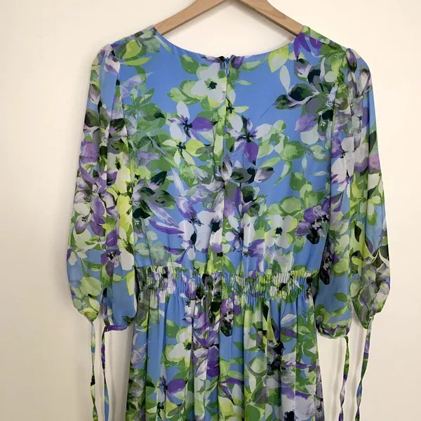 Taylor Floral Chiffon Mini Dress Enchanted Bloom Floral Womens Size 6 - Image 5