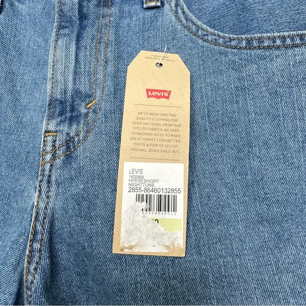NWT Levi’s High Rise Distressed Cutoff Shorts Night Tune size 30 NEW - Image 9