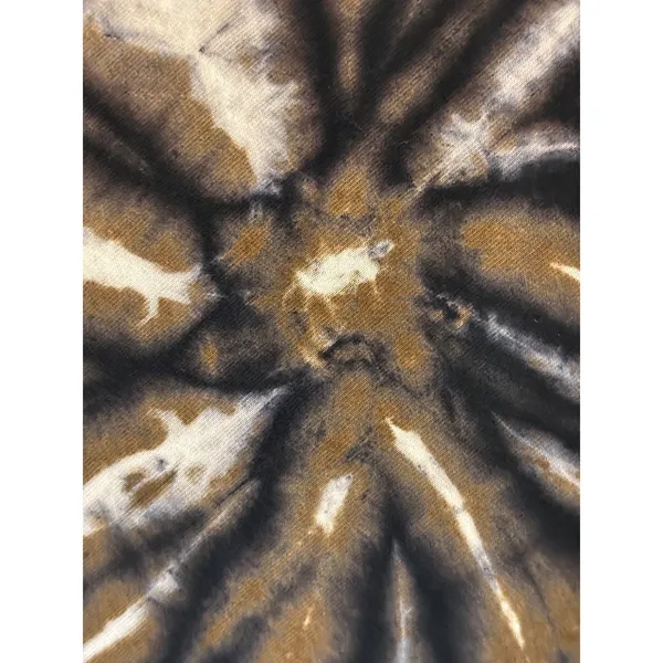 Tryst by Mathey Tie Dye Maxi Skirt XL Black Brown Cream Ribbed Waist Boho Spiral - Image 6