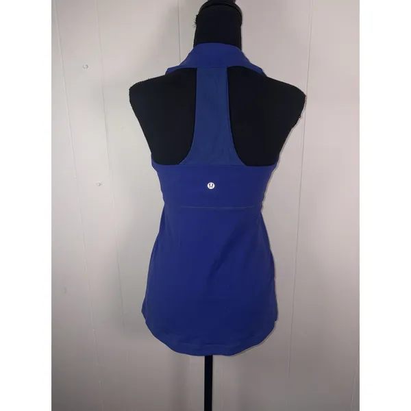 LULULEMON Scoop Neck Tank Top Activewear Blue Womens Size 8 Built In Bra - Image 3