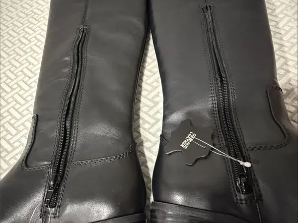 INC International Concepts Womens Fawne Tall Leather Boot Black 7.5 - Image 8