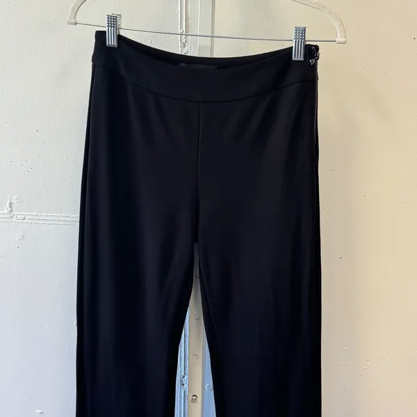 Kobi Halperin Black Ponte Flare Leg Side Zip Dress Pants Size 6 Full Length - Image 4