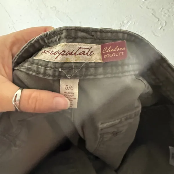 Aeropostale Vintage Y2k Cargo Pants Green Utility Pockets Straight 5/6‎ Low Rise - Image 10