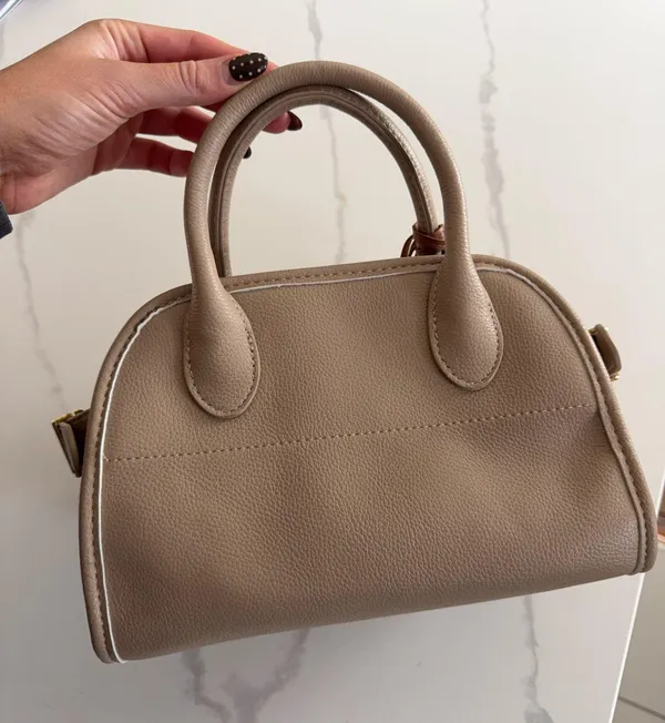 Kelly & Katie Charm Dome Satchel Brown Tan - Image 4