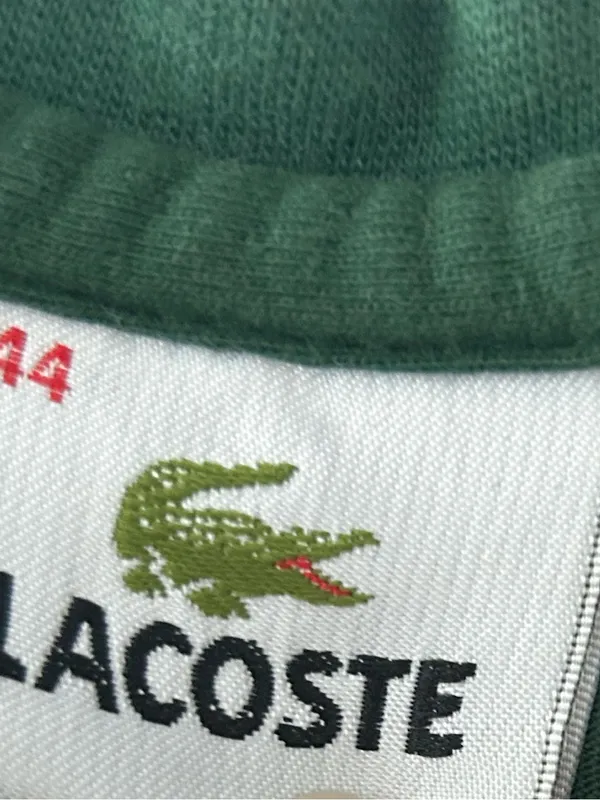 Lacoste Dark Green Tee with Striped Pocket - Image 2