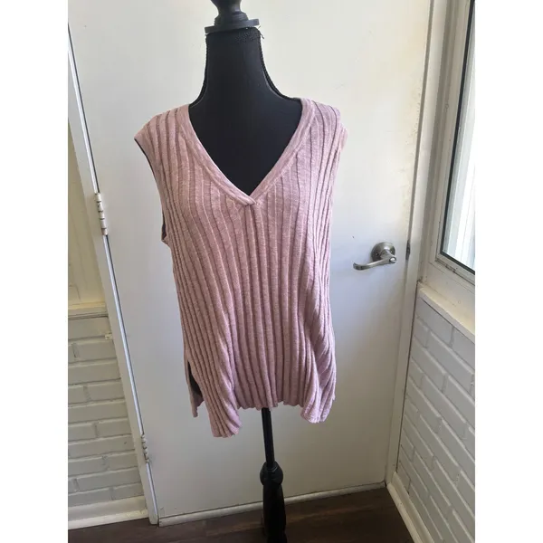 Free People FP Beach Veda‎ Ribbed Sweater Vest Small boho oversized layered - Image 2