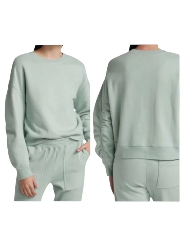 Rails Sweatshirt Women Large Light Seafoam Green Hilda Gathered Sleeve Cropped‎ - Image 2