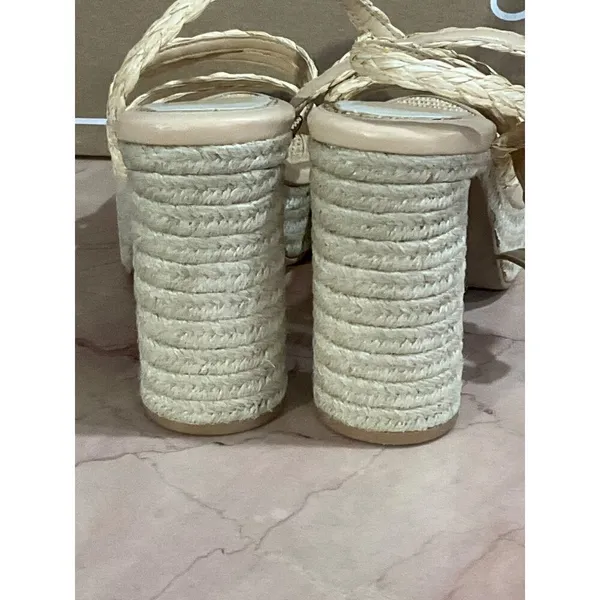 Dolce Vita Catina High Heels in Light Natural 8 with box Womens Platform Raffia - Image 9