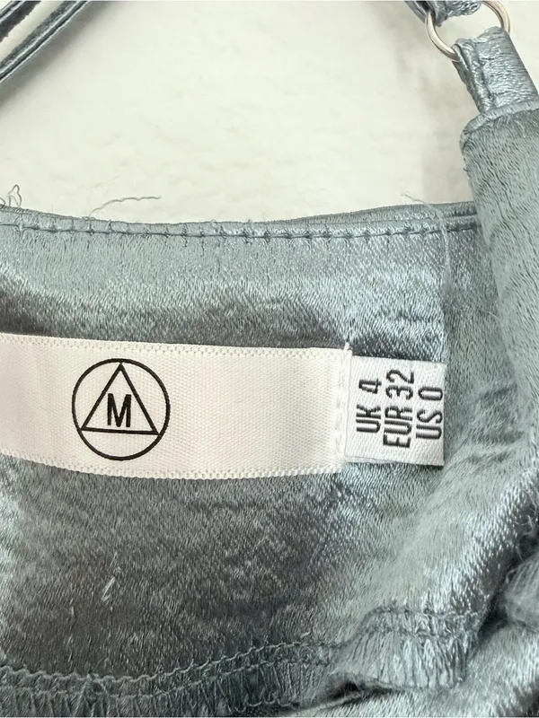 Missguided Silver Satin Mini Slip Dress - Image 3