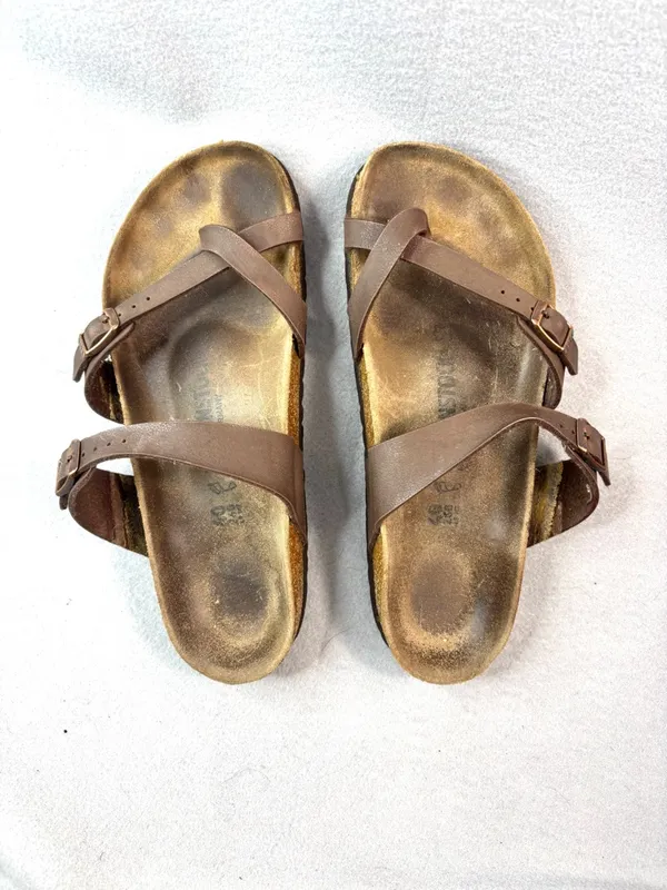 Birkenstock 9 40 Bohemian Brown Leather Cross-Strap Sandals - Image 2