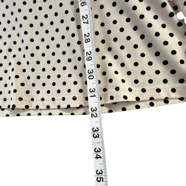 Grayson Polka Dot Tunic Top Womens S Cream‎ Black 3/4 Sleeve Stretch Minimalist - Image 9