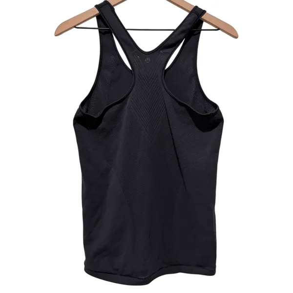 Lululemon Reveal Racerback Tank Top Women Sz 10 Black Mesh Athletic Workout Gym - Image 2